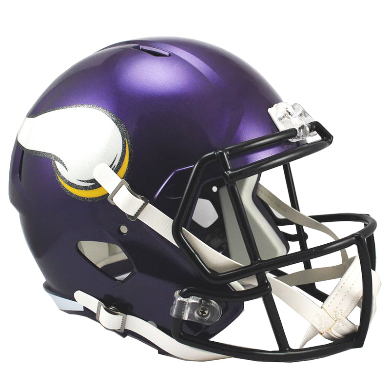 PRE-ORDER: Randy Moss Autographed Minnesota Vikings Full-Size Helmet (Choose From List) Autographs FanHQ Vikings Current Speed Replica Autograph Only 
