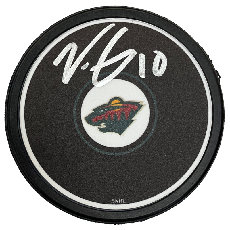 Vinni Lettieri Autographed Minnesota Wild Logo Puck Autographs FanHQ   