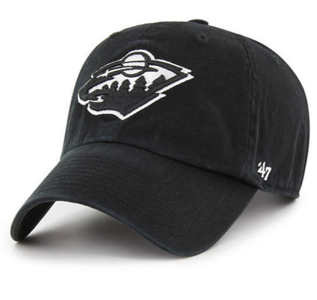 Minnesota Wild '47 Black Adjustable Clean Up Hat Hats 47 Brand   