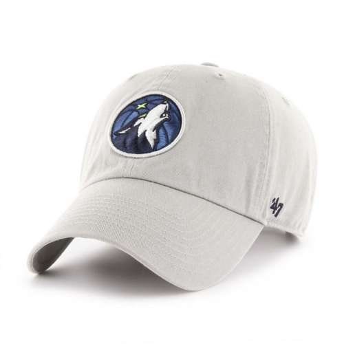 Minnesota Timberwolves '47 Clean Up Gray Logo Adjustable Hat Hats 47 Brand   