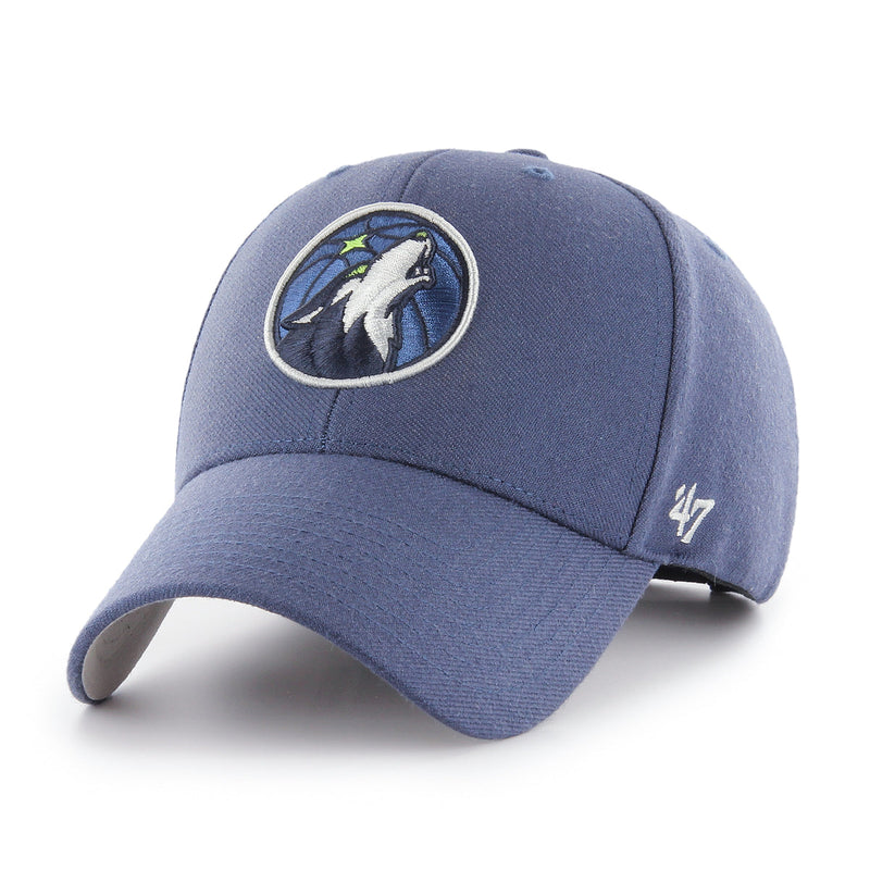 Minnesota Timberwolves '47 MVP Blue Logo Adjustable Hat Hats 47 Brand   