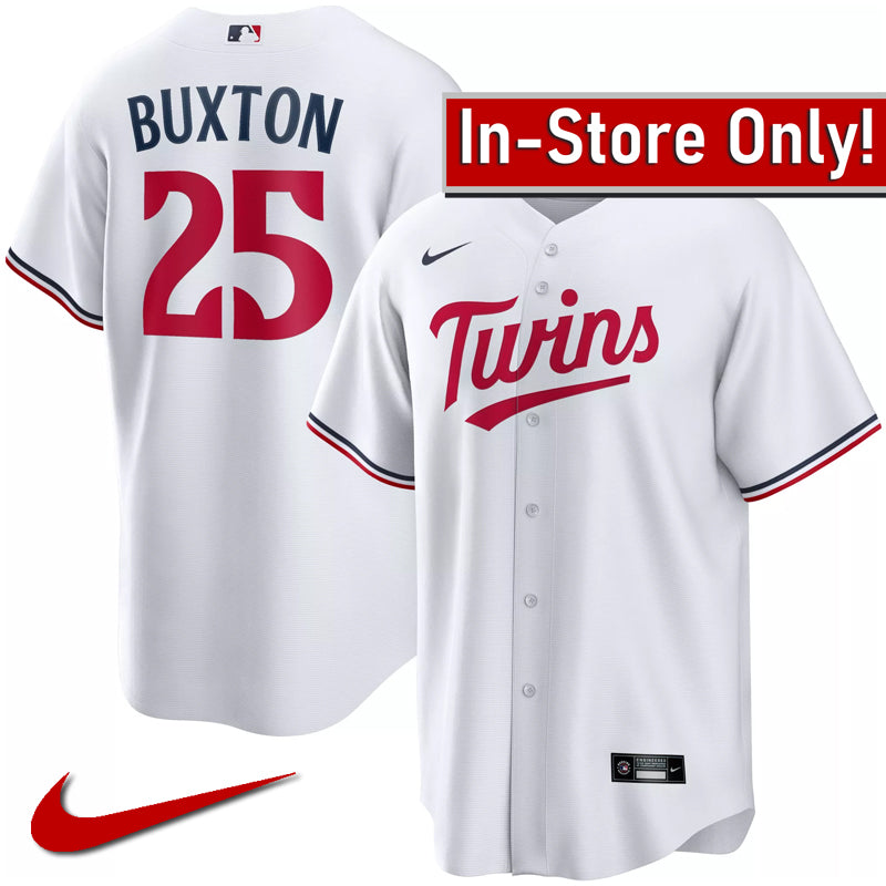 AVAILABLE IN-STORE ONLY! Byron Buxton Nike White Minnesota Twins Home Replica Jersey Jersey Nike   