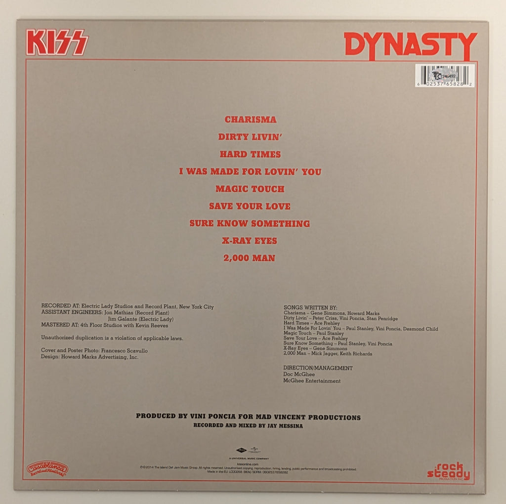 Ace Frehley Autographed KISS Dynasty Vinyl Album