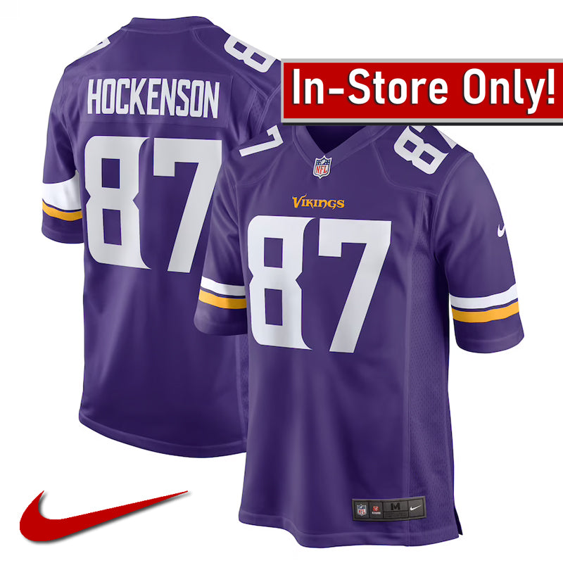 AVAILABLE IN-STORE ONLY! T.J. Hockenson Minnesota Vikings Purple Nike Game Jersey Jersey Nike   