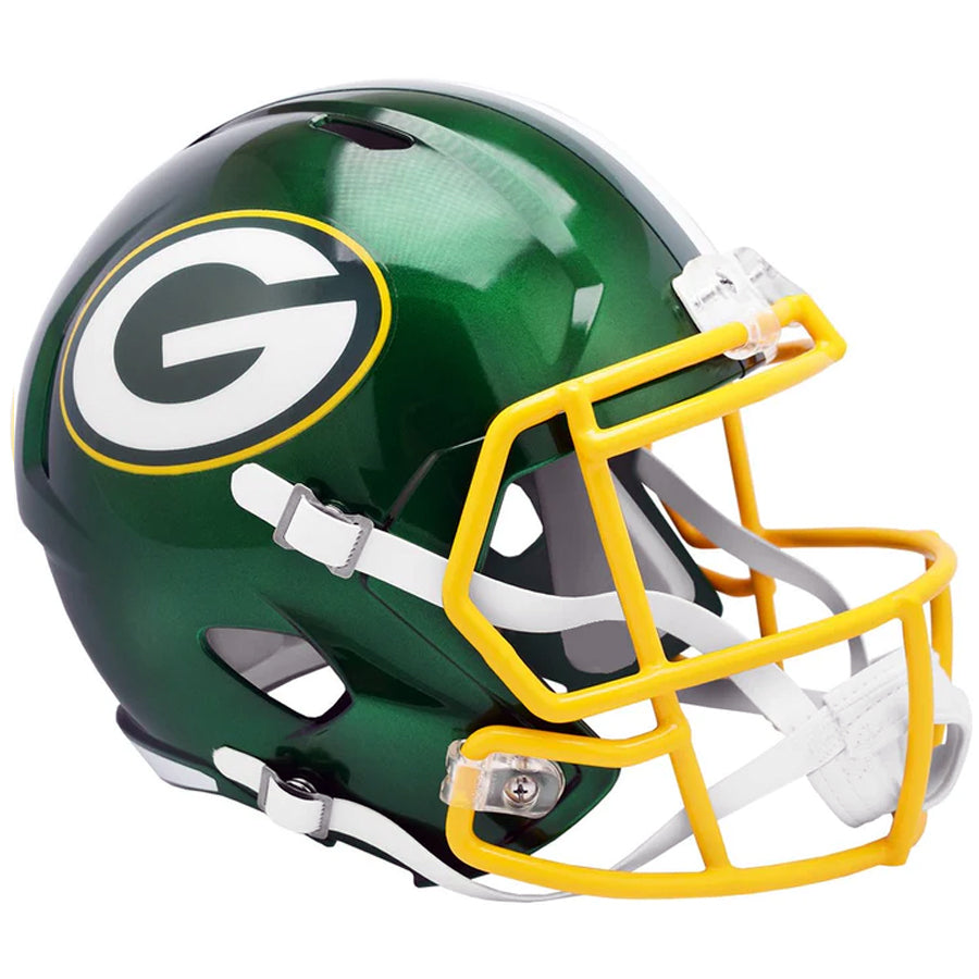 PRE-ORDER: Aaron Jones Autographed Green Bay Packers Full-Size Helmet (Choose From List) Autographs FanHQ Packers Flash Replica Autograph Only 