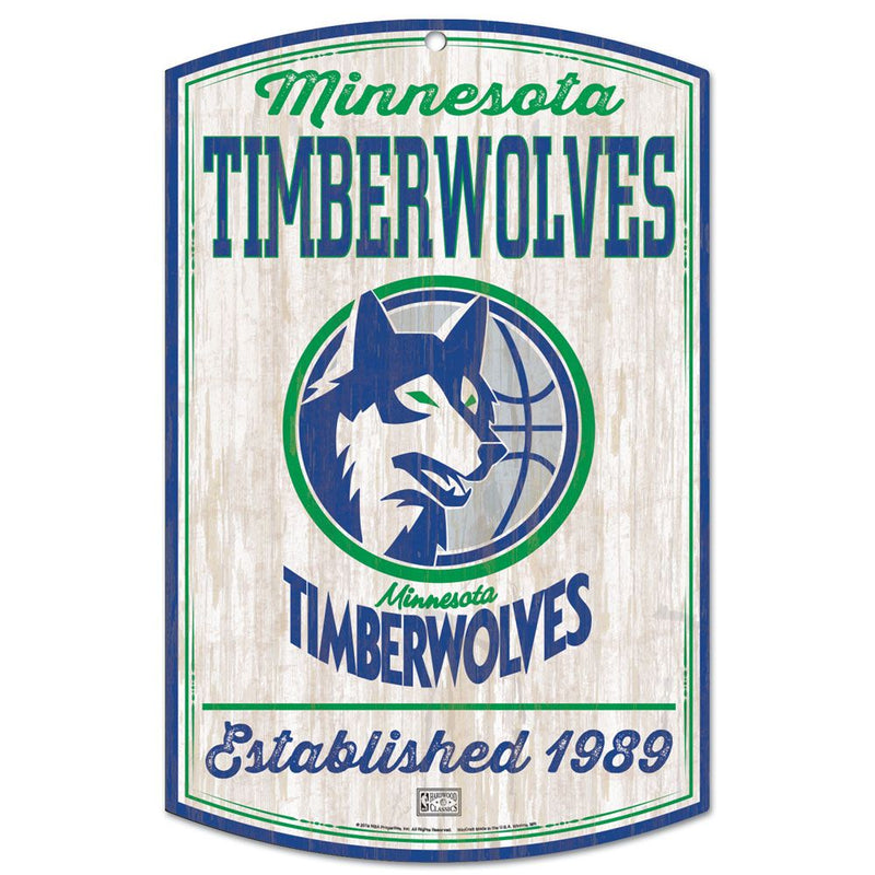 Minnesota Timberwolves Hardwood Classics Throwback 11" x 17" Wood Sign