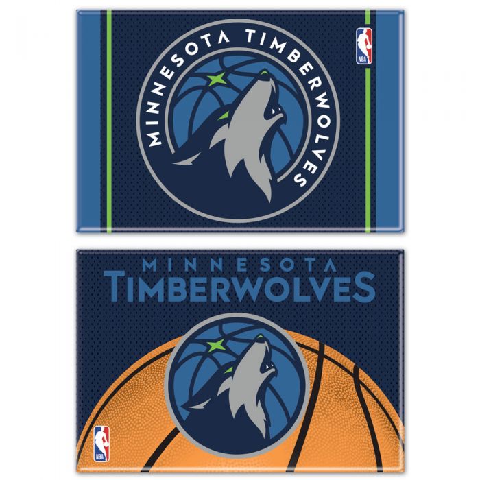 Minnesota Timberwolves Rectangle Magnet Two-Pack 2" x 3" Accessories Wincraft   