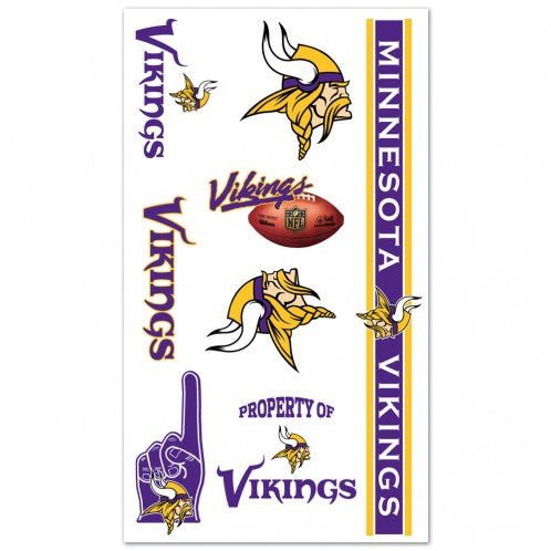 Minnesota Vikings Temporary Tattoos Collectibles Wincraft   