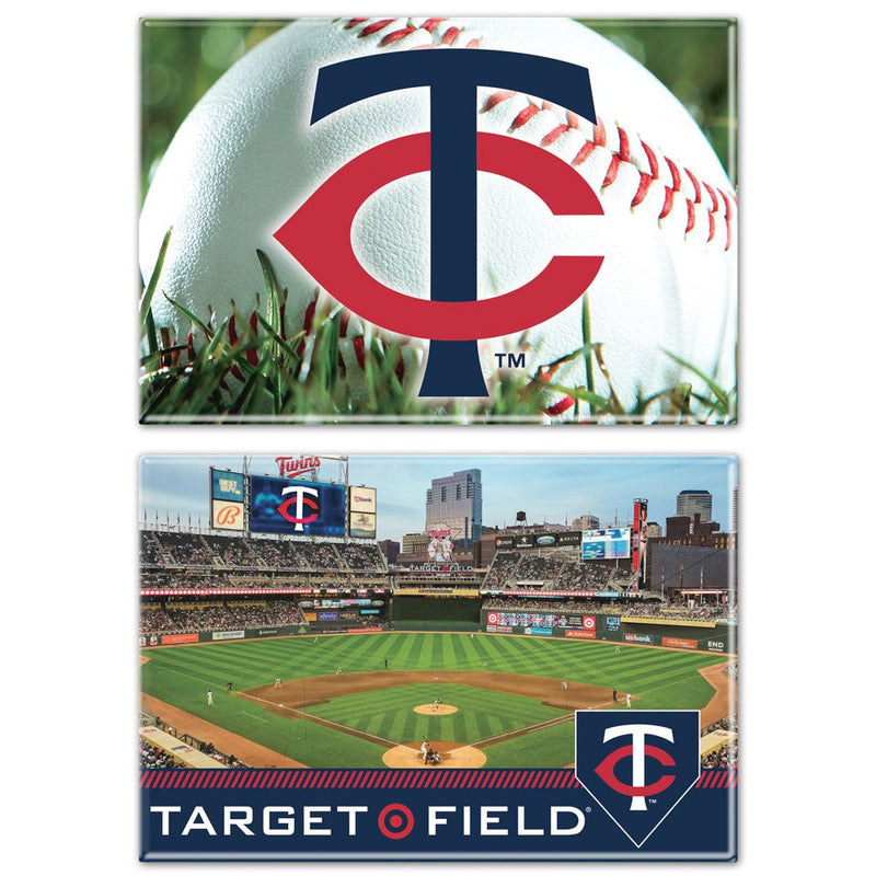 Minnesota Twins Rectangle Magnet Two-Pack 2" x 3" Accessories Wincraft   