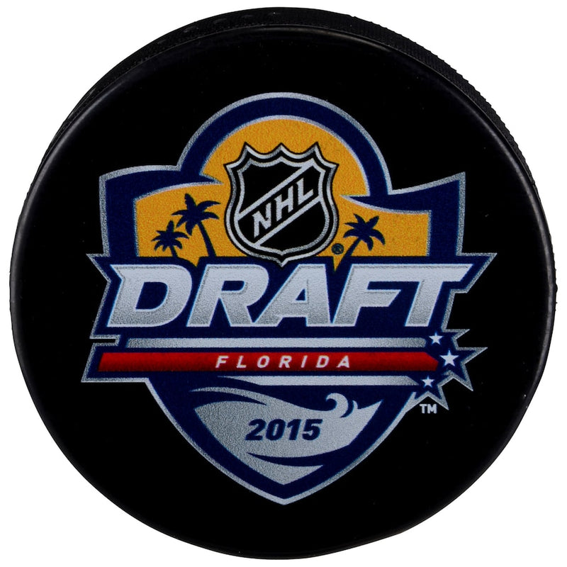 2015 NHL Draft Logo Hockey Puck w/ Case Collectibles FanHQ   