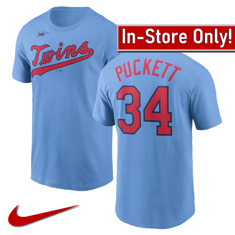 Men's Kirby Puckett Minnesota Twins Nike Blue MLB Cooperstown Throwback Jersey, XL / Light Blue