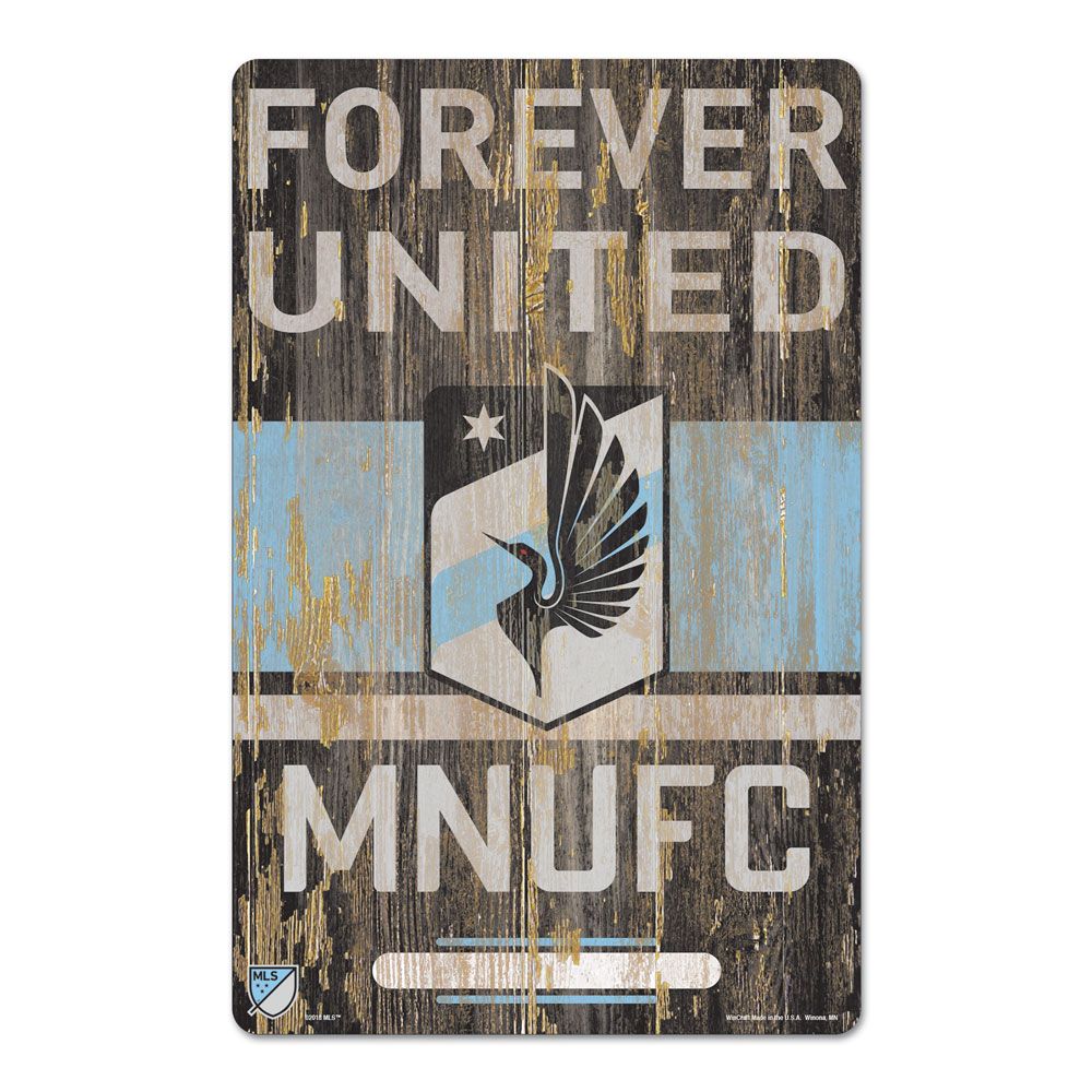 Minnesota United FC Forever United 11" x 17" Wood Sign Collectibles Wincraft   