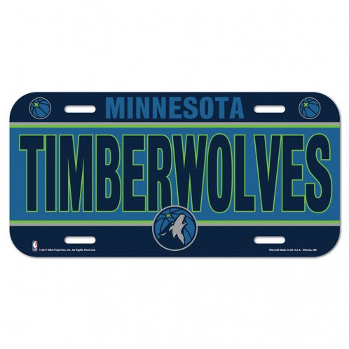 Minnesota Timberwolves Plastic License Plate