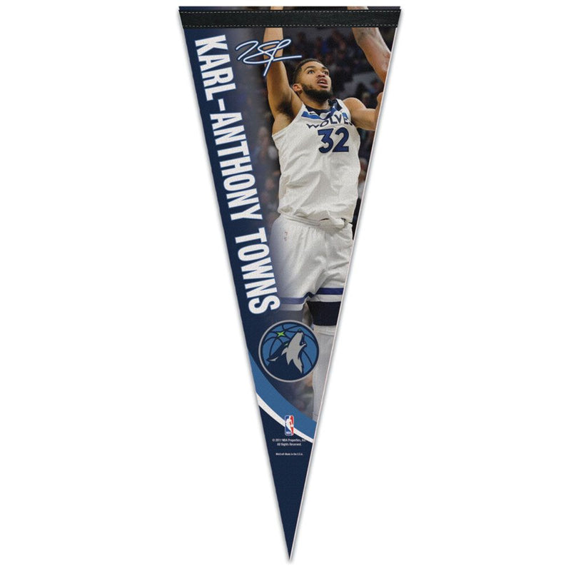 Karl-Anthony Towns Minnesota Timberwolves Premium Player Pennant Collectibles Wincraft   