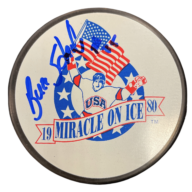 Buzz Schneider Autographed Miracle On Ice Puck Autographs Fan HQ   