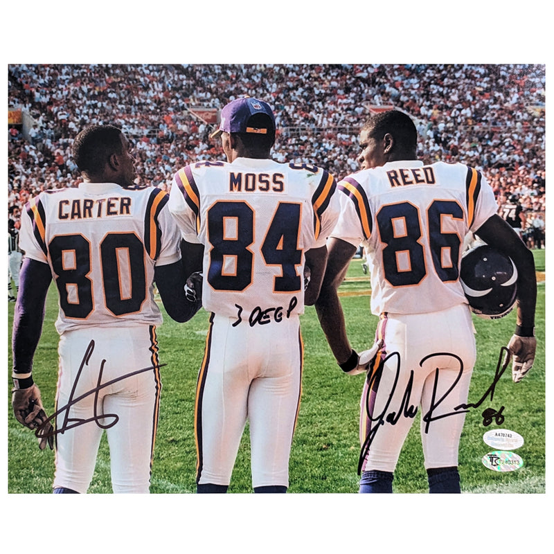 Minnesota Vikings Three Deep Jake Reed Cris Carter Randy Moss