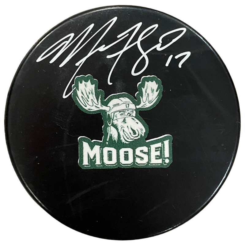 Marcus Foligno Autographed Fan HQ Exclusive SotaStick Art Moose! Puck Autographs FanHQ   