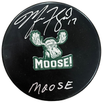 Marcus Foligno Autographed Fan HQ Exclusive SotaStick Art Moose! Puck w/ Moose Inscription (Numbered Edition) Autographs FanHQ Number 1/17  