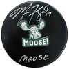 Marcus Foligno Autographed Fan HQ Exclusive SotaStick Art Moose! Puck w/ Moose Inscription (Numbered Edition) Autographs FanHQ   