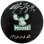 Marcus Foligno Autographed Fan HQ Exclusive SotaStick Art Moose! Puck w/ Moose Inscription (Numbered Edition) Autographs FanHQ Standard Number (2-16)  