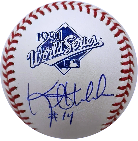 Kent Hrbek Autographed Rawlings 1991 World Series Baseball Minnesota Twins Autographs Fan HQ   