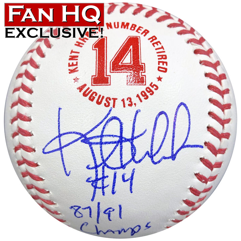 Kent Hrbek Signed and Inscribed "87/91 Champs" Fan HQ Exclusive Number Retired Baseball Minnesota Twins (Number 14/14) Autographs Fan HQ   