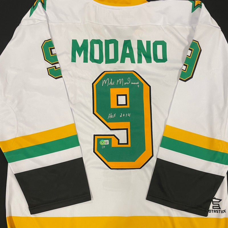 Mike Modano Autographed Fan HQ Exclusive SotaStick Art Little Mo Jersey (Numbered Edition) Autographs FanHQ Number 1/9  