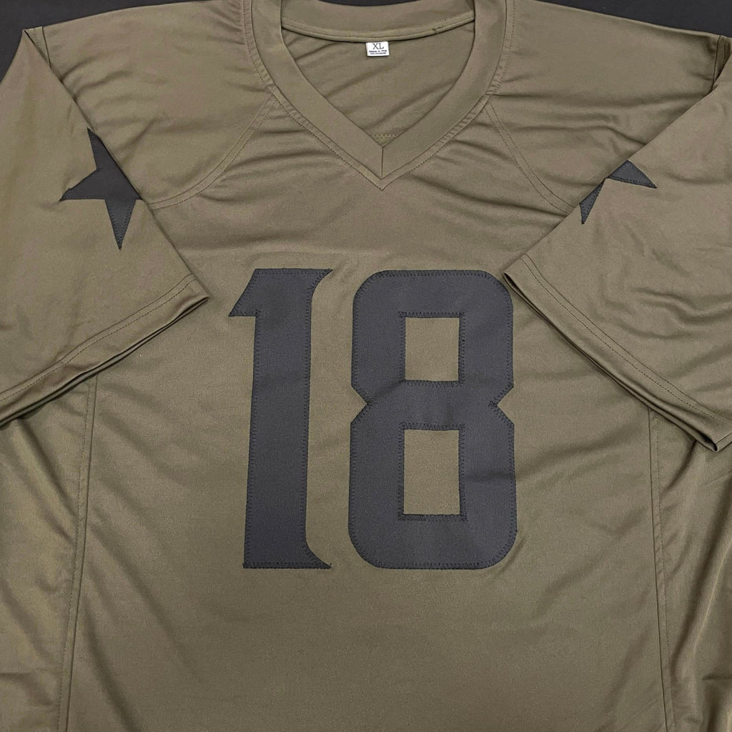 Justin Jefferson Autographed Army Green Pro-Style Jersey