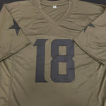 Justin Jefferson Autographed Army Green Pro-Style Jersey Autographs FanHQ   