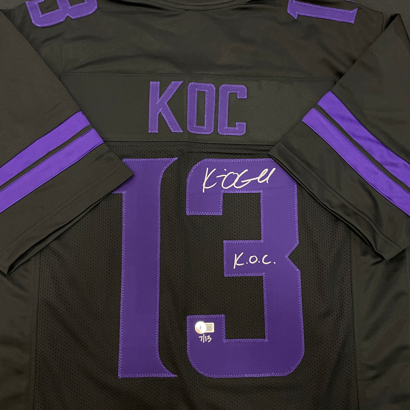 Kevin O'Connell Autographed Fan HQ Exclusive Blackout Nickname Jersey w/ K.O.C. Inscription (Numbered Edition) Autographs FanHQ Number 7/13 (College Number)  