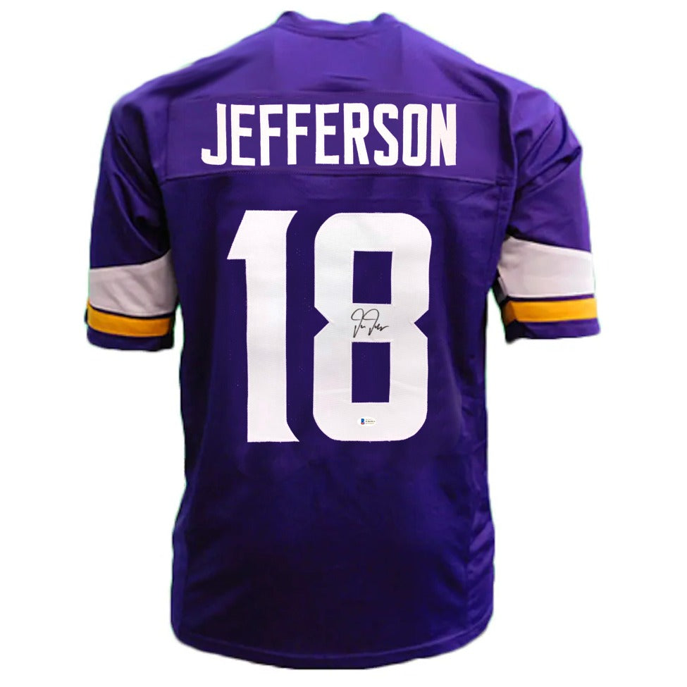 Justin Jefferson Autographed Purple Pro-Style Jersey Autographs FanHQ   