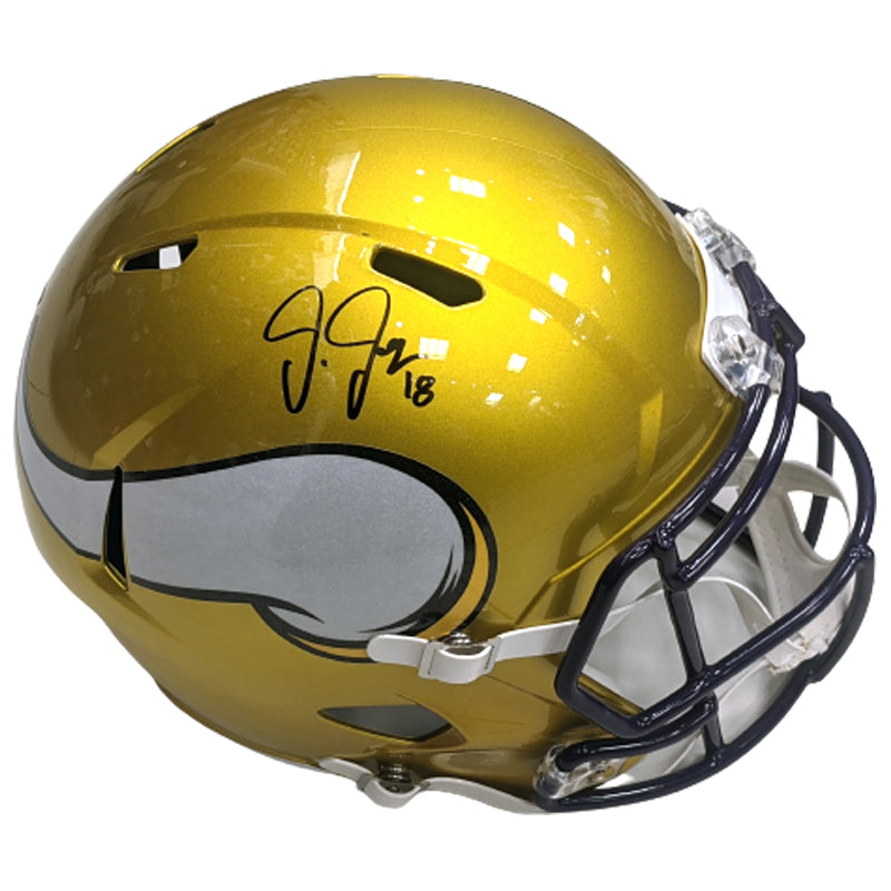 Justin Jefferson Autographed Minnesota Vikings Flash Full-Size Replica Helmet Autographs FanHQ   