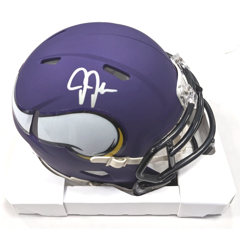 Justin Jefferson Autographed Minnesota Vikings Speed Mini Helmet Autographs FanHQ   