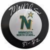 Mark Johnson Autographed & Inscribed Minnesota North Stars Puck (#9/9) Autographs FanHQ   