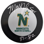 Mark Johnson Autographed & Inscribed Minnesota North Stars Puck (#9/9) Autographs FanHQ   