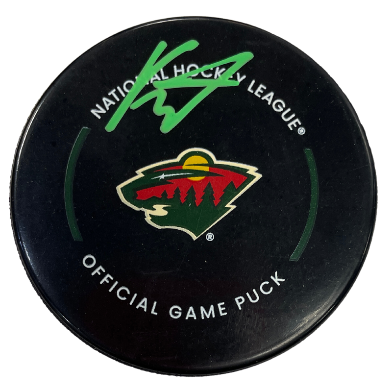 Kirill Kaprizov Minnesota Wild Autographed Reverse Retro Logo Hockey Puck