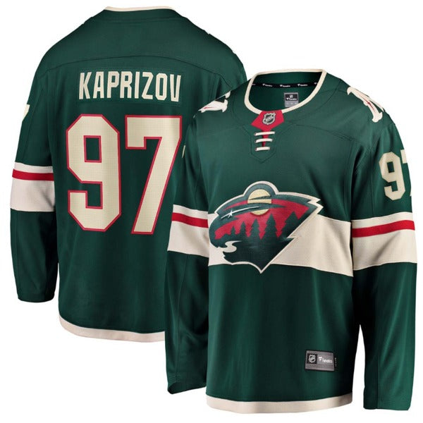 Fanatics Branded NHL Men's Minnesota Wild Kirill Kaprizov #97 Breakaway Home Replica Jersey, Medium, Green