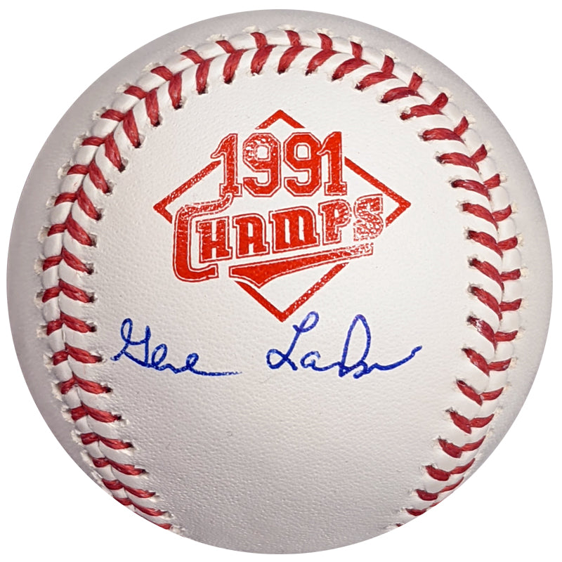 Gene Larkin Autographed Fan HQ Exclusive 1991 Champs Baseball Minnesota Twins Autographs Fan HQ   