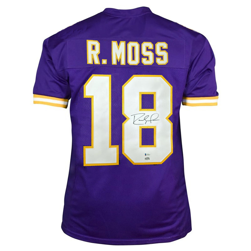 Randy Moss Autographed #18 Rookie Training Camp Purple Pro-Style Jersey (Standard Number) Autographs FanHQ   