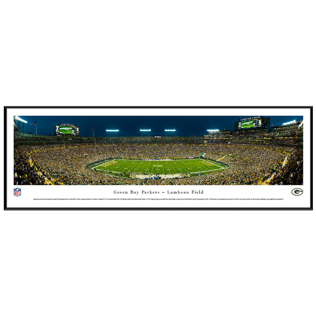 Green Bay Packers Lambeau Field Night Panoramic Picture (Shipped) Collectibles Blakeway Deluxe Frame