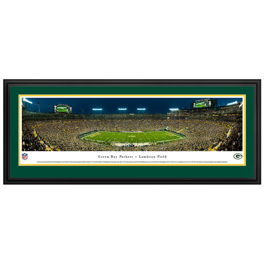 Green Bay Packers Lambeau Field Night Panoramic Picture (In-Store Pickup) Collectibles Blakeway Deluxe Frame  