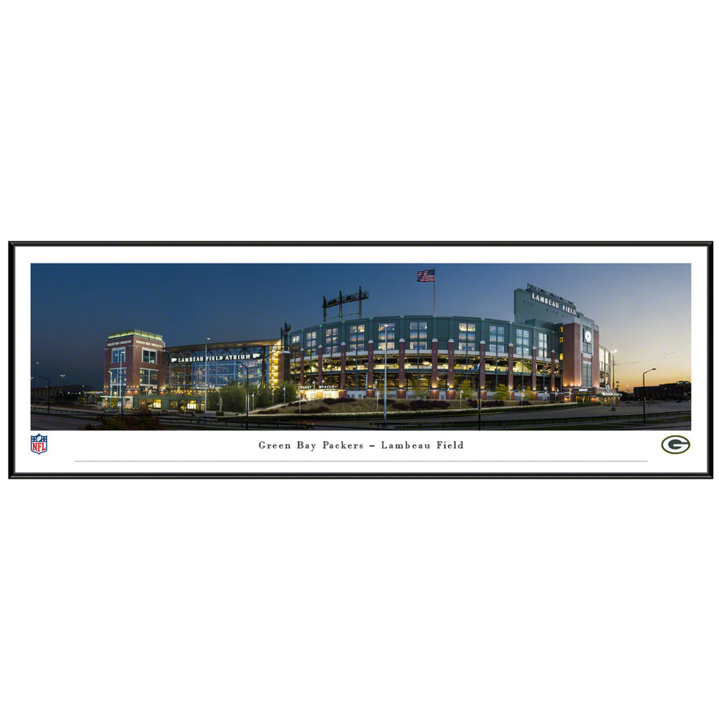 Green Bay Packers Lambeau Field Exterior Panoramic Picture (Shipped) Collectibles Blakeway Basic Frame  
