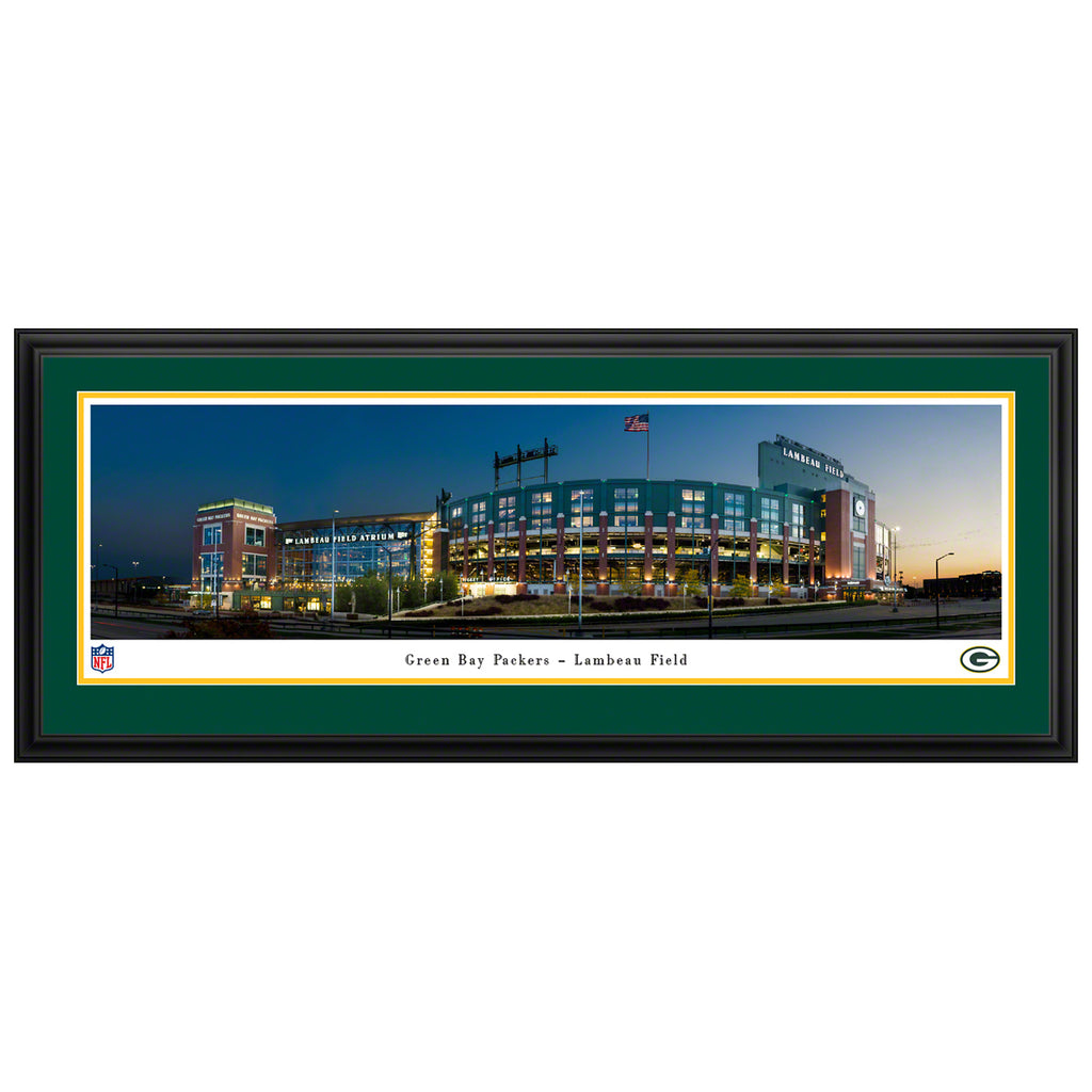 Green Bay Packers Lambeau Field Exterior Panoramic Picture (Shipped) Collectibles Blakeway Deluxe Frame  