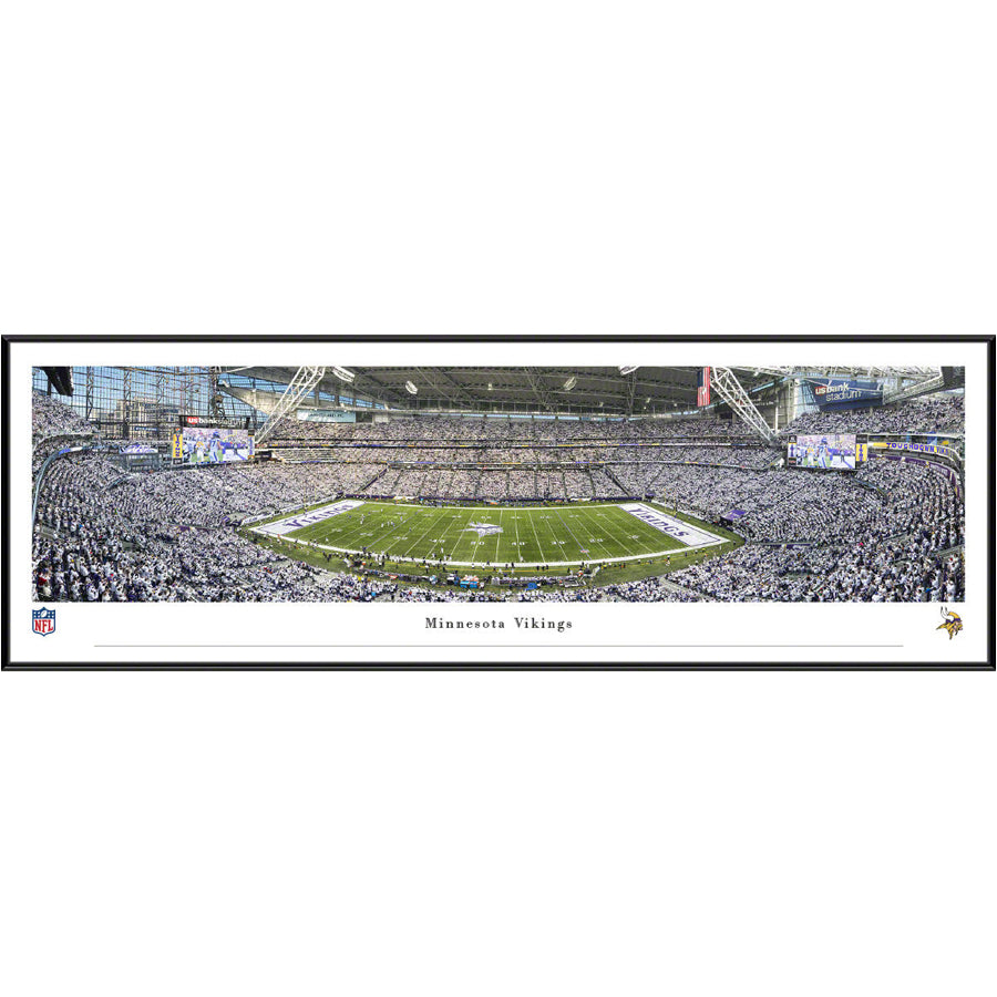 Minnesota Vikings Whiteout Panoramic Picture (Shipped) Collectibles Blakeway Basic Frame  