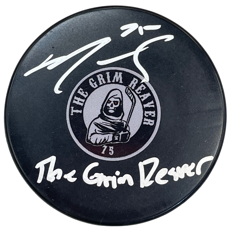 Ryan Reaves Autographed SotaStick Art Puck (Numbered Edition) Autographs FanHQ Number 1/23  