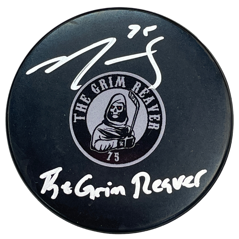 Ryan Reaves Autographed SotaStick Art Puck (Numbered Edition) Autographs FanHQ Number 23/23  