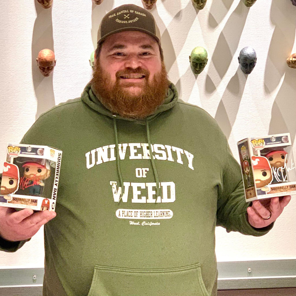Letterkenny K. Trevor Wilson Autographed Squirrelly Dan Funko Pop Vinyl Figure (Red Ink) Autographs FanHQ