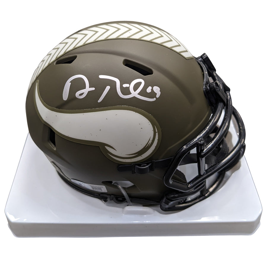 Adam Thielen Autographed Minnesota Vikings Salute to Service Mini Helmet Autographs Fan HQ   