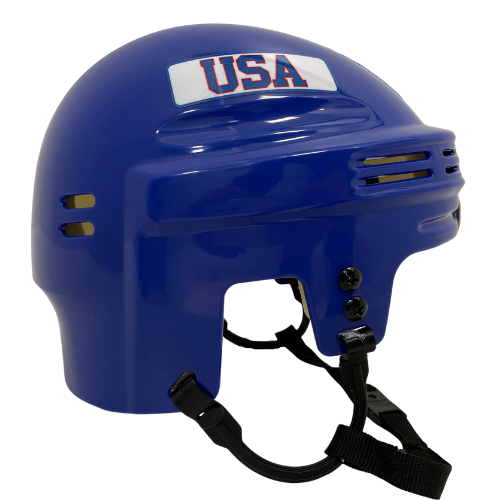 Neal Broten Autographed Royal Blue Mini Helmet "USA!" (#1/9) Autographs FanHQ   