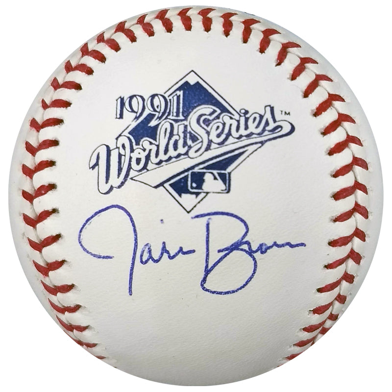 Jarvis Brown Autographed 1991 World Series Baseball Minnesota Twins Autographs Fan HQ   